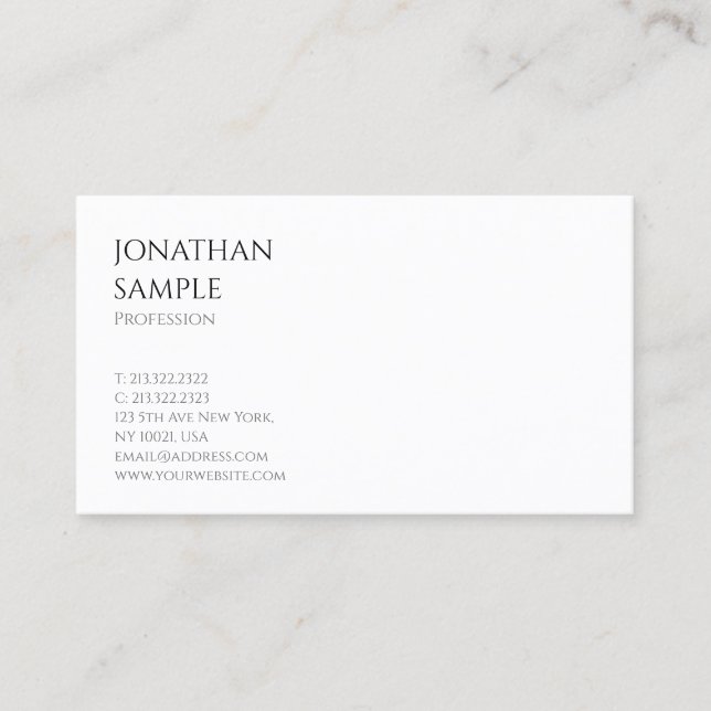 Tarjeta De Visita Plantilla profesional moderna de diseño sencillo (Anverso)