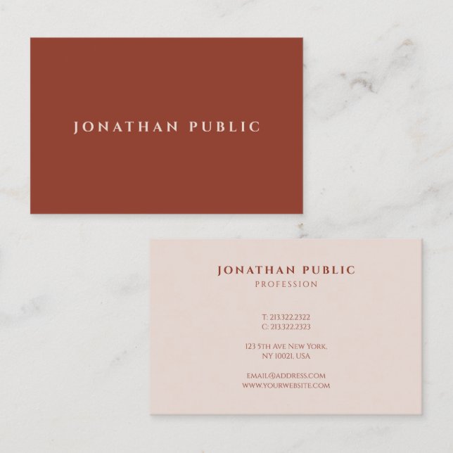 Tarjeta De Visita Plantilla profesional moderna de diseño simple ele (Anverso / Reverso)