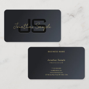 Tarjeta De Visita Plantilla profesional moderna elegante oro negro