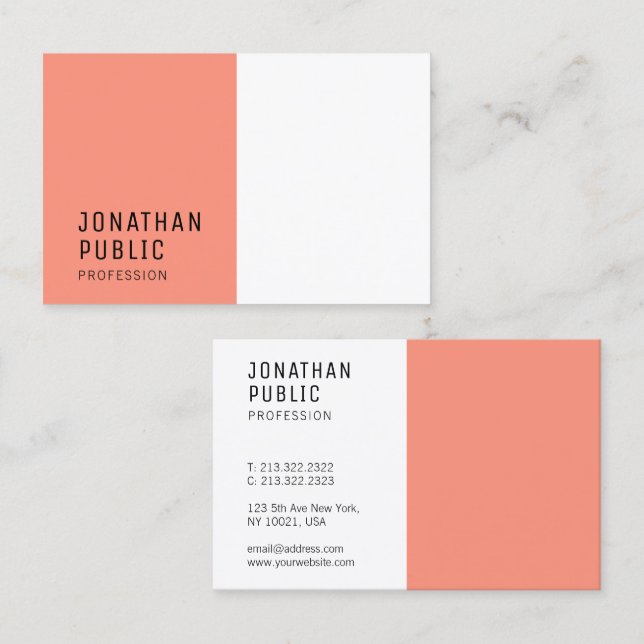 Tarjeta De Visita Plantilla profesional moderna y elegante (Anverso / Reverso)