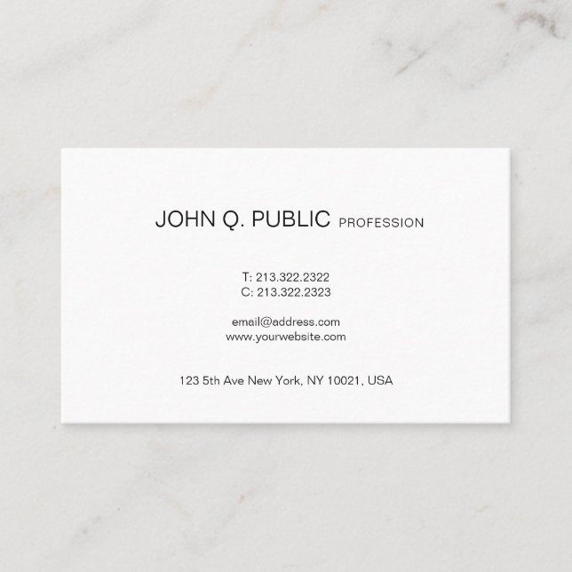 Tarjeta De Visita Plantilla Profesional Moderno Elegante Sencillo (Anverso)