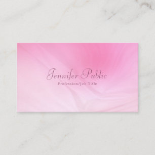 Tarjeta De Visita Plantilla profesional rosa elegante manuscrita