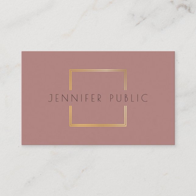 Tarjeta De Visita Plantilla profesional Rosa Gold Elegant (Anverso)