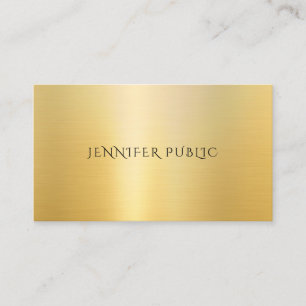 Tarjeta De Visita Plantilla profesional simple de aspecto dorado ele