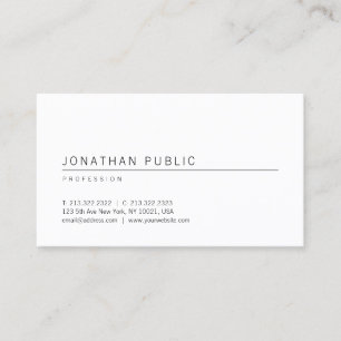 Tarjeta De Visita Plantilla profesional simple elegante blanca moder