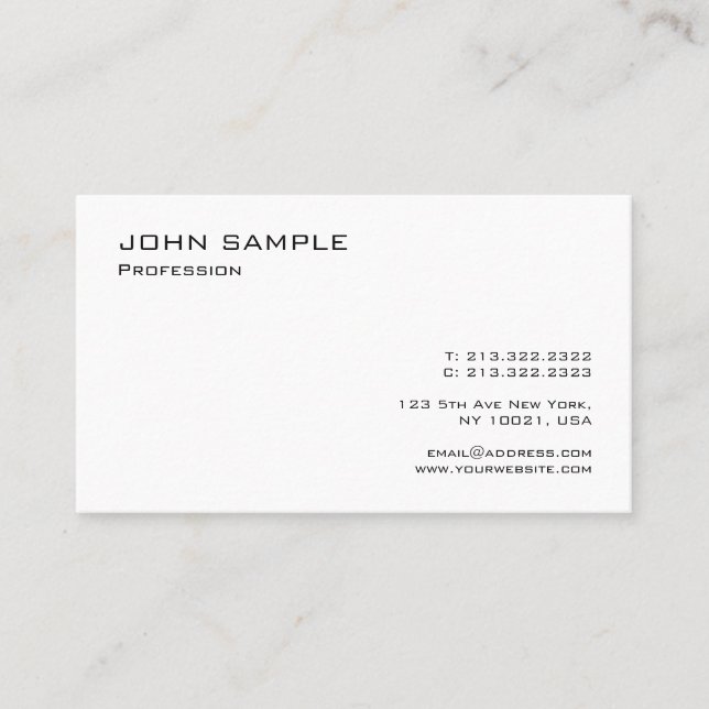 Tarjeta De Visita Plantilla profesional simple moderna y elegante (Anverso)