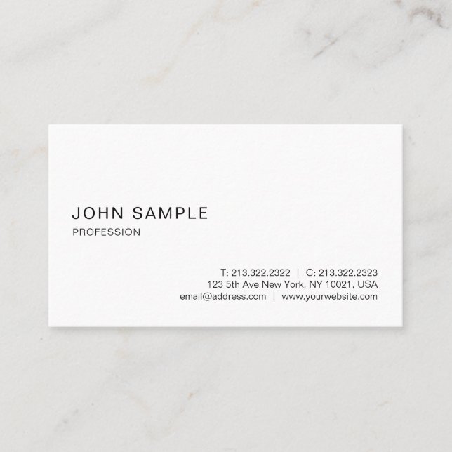 Tarjeta De Visita Plantilla profesional simple y creativa (Anverso)