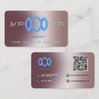 Tarjeta De Visita Plantilla Rosa de Polvo Metálico con Gradiente Mod