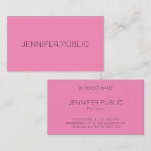 Tarjeta De Visita Plantilla rosa Profesional Moderna Elegante