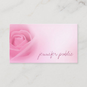 Tarjeta De Visita Plantilla rosa rosa moderna nombre elegante manusc
