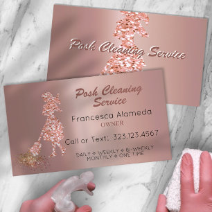 Tarjeta De Visita Plantilla rosada de Rosa de Relieve metalizado dor