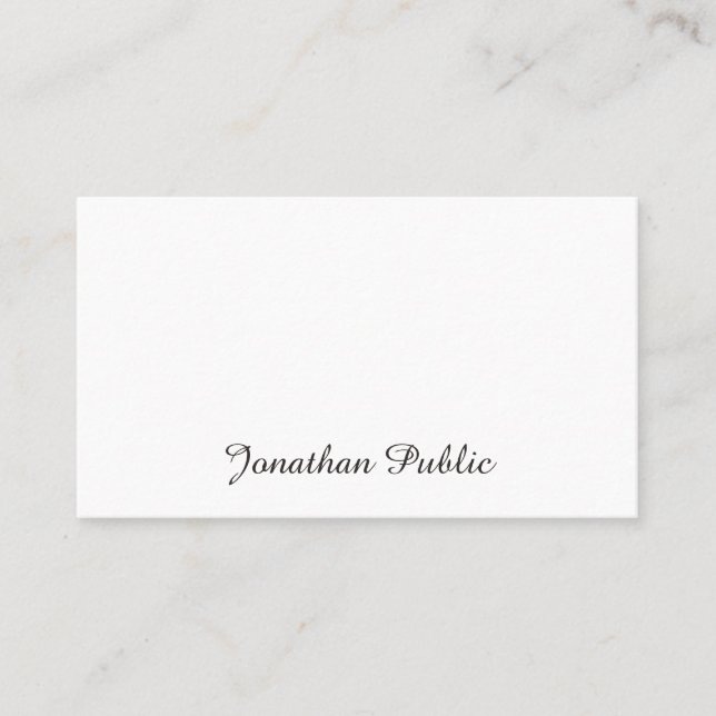 Tarjeta De Visita Plantilla sencilla de script de nombre manuscrito  (Anverso)