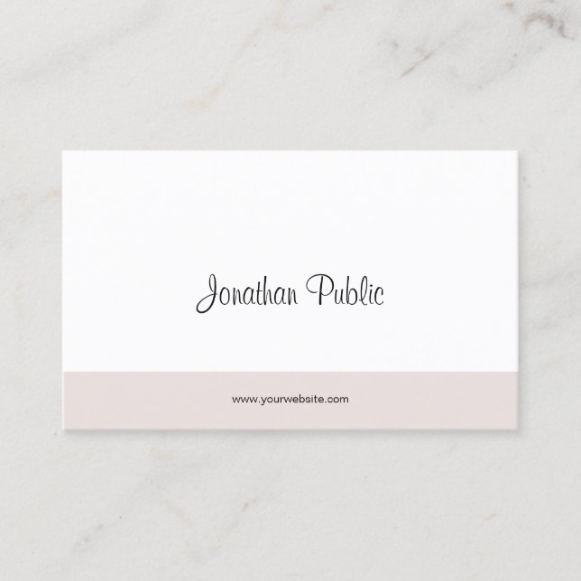 Tarjeta De Visita Plantilla sencilla elegante de escritura a mano mo (Anverso)