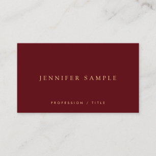 Tarjeta De Visita Plantilla Sencilla Elegante Lujo Rojo Burgundy Pro