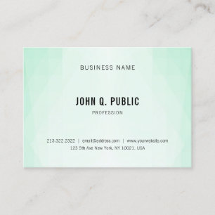 Tarjeta De Visita Plantilla sencilla elegante Mint Green Professiona