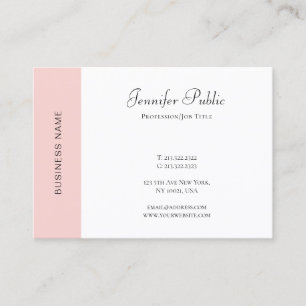 Tarjeta De Visita Plantilla sencilla rosa blanca rosada de Rubor