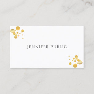 Tarjeta De Visita Plantilla sencilla y elegante Gold Confetti