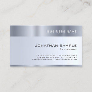 Tarjeta De Visita Plantilla simple de la empresa Plata cree su propi