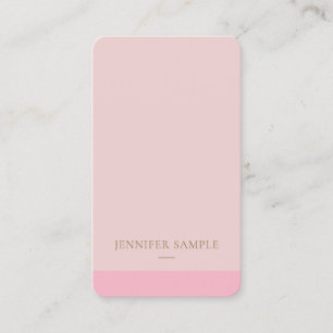Tarjeta De Visita Plantilla simple elegante del texto rosado