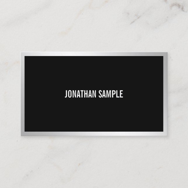 Tarjeta De Visita Plantilla simple elegante plateada profesional mod (Anverso)