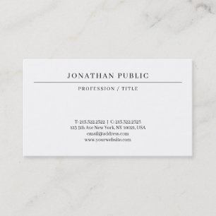 Tarjeta De Visita Plantilla Simple Moderna Elegante de Lujo