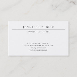 Tarjeta De Visita Plantilla simple moderna elegante lujo papel
