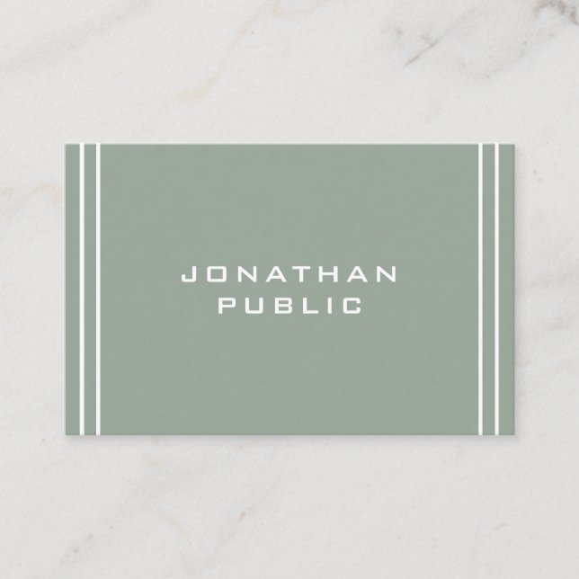 Tarjeta De Visita Plantilla simple moderna Elegante Profesional Verd (Anverso)