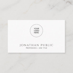 Tarjeta De Visita Plantilla simple moderna personalizada Sube tu log