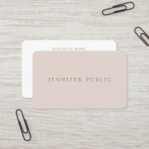 Tarjeta De Visita Plantilla simple moderna profesional beige y blanc