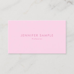 Tarjeta De Visita Plantilla Simple Moderna Profesional Rosa de Moda
