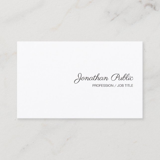 Tarjeta De Visita Plantilla simple Nombre de guión manuscrito modern (Anverso)