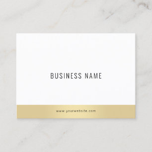 Tarjeta De Visita Plantilla simple profesional Elegante Oro Blanco