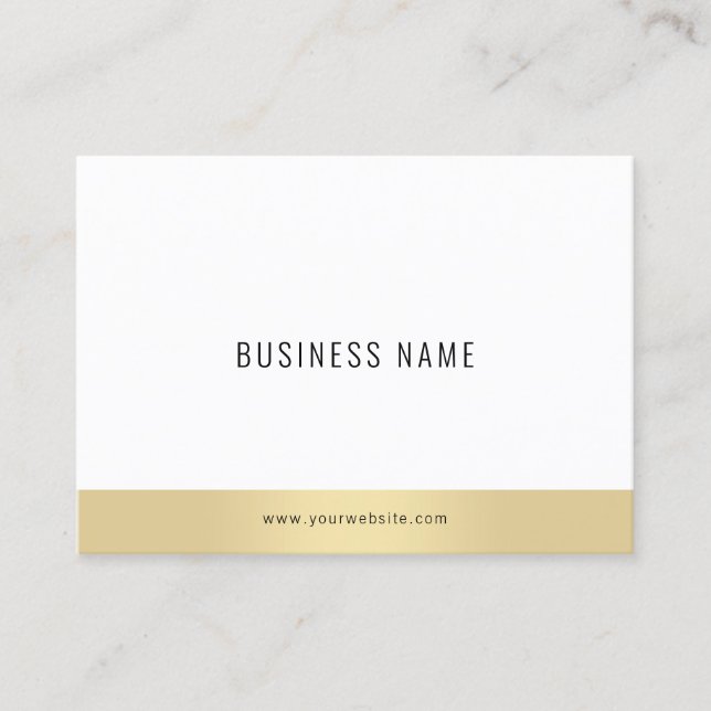 Tarjeta De Visita Plantilla simple profesional Elegante Oro Blanco (Anverso)