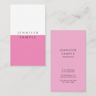 Tarjeta De Visita Plantilla simple profesional Elegante rosa calient