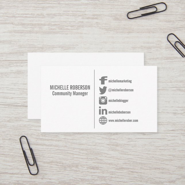 Tarjeta De Visita Plantilla social de los iconos de los medios (Anverso/Reverso In Situ)