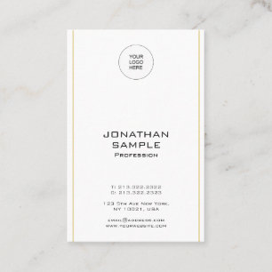 Tarjeta De Visita Plantilla vertical de oro de diseño simple moderno