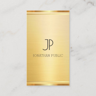 Tarjeta De Visita Plantilla vertical Faux Gold Elegant