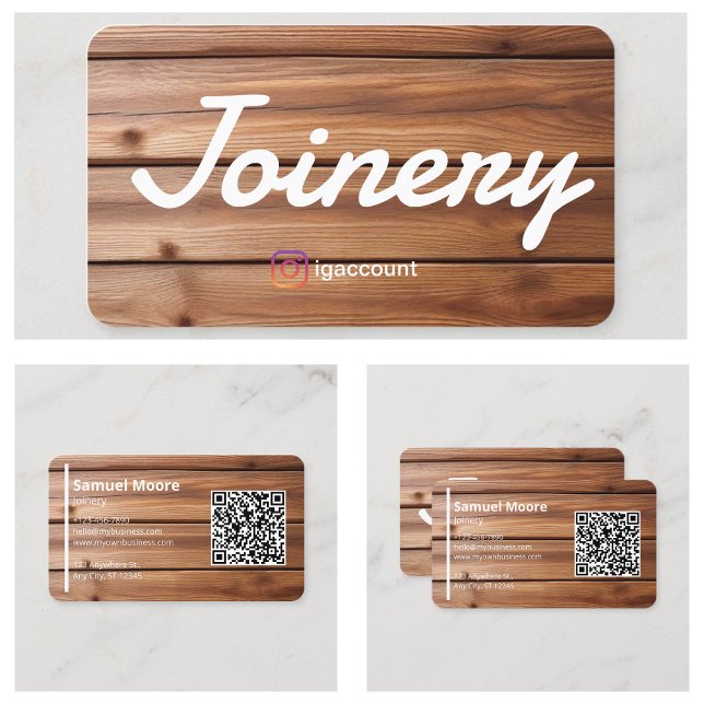 Tarjeta De Visita Plantillas Carpintería Código QR (Templates Joinery QR Code Business Card
)