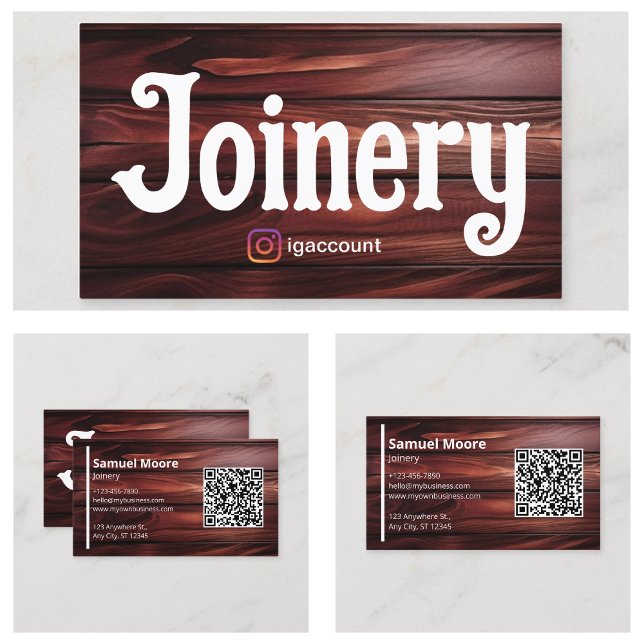Tarjeta De Visita Plantillas de carpintería Diseño Mano de trabajo e (Joinery Templates Design Woodwork Handyman Business Card
)