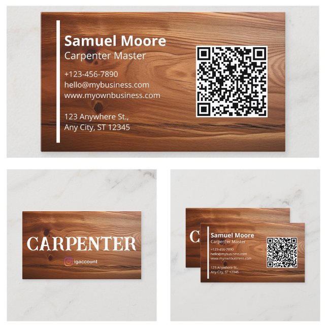Tarjeta De Visita Plantillas de Carpintero Rústico (Rustic Carpenter Templates Business Card
)
