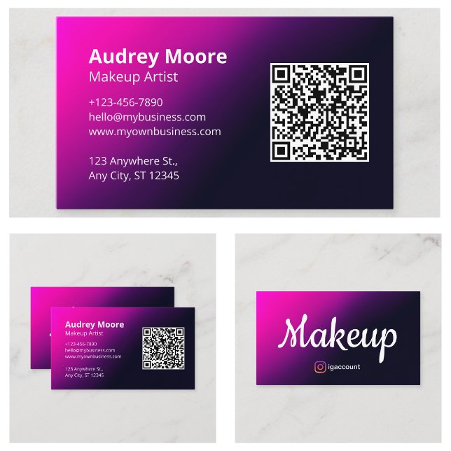 Tarjeta De Visita Plantillas de configuración (Makeup Templates Business Card
)