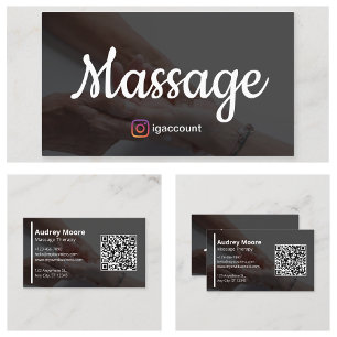 Tarjeta De Visita Plantillas de Diseño de Terapia de Masaje Elegante