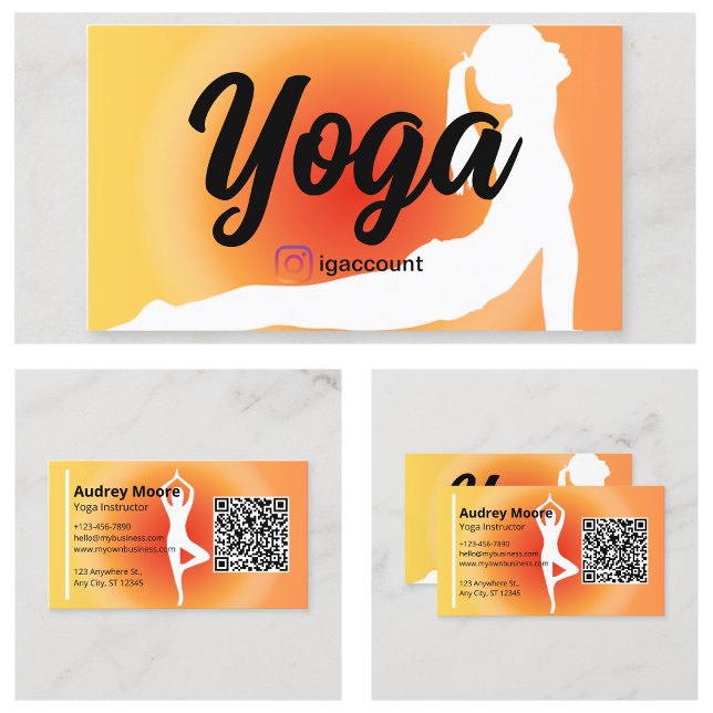 Tarjeta De Visita Plantillas de instructores de yoga (Yoga Instructor Templates Business Card
)