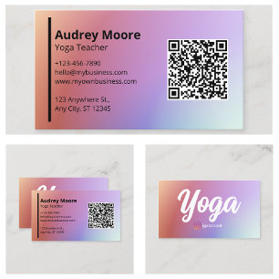 Tarjeta De Visita Plantillas de profesor de yoga moderno arcoíris