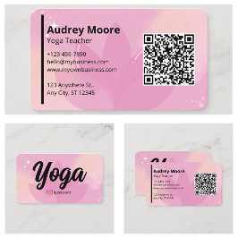 Tarjeta De Visita Plantillas de profesores de yoga Código QR