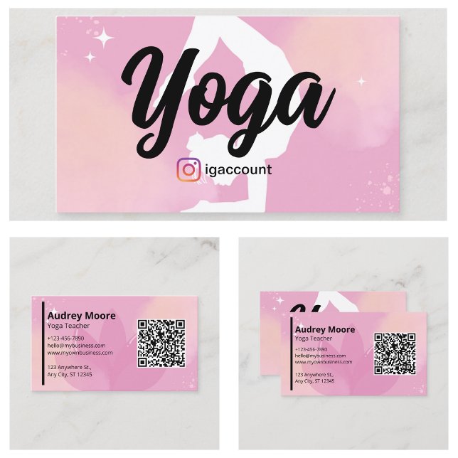 Tarjeta De Visita Plantillas de profesores de yoga espiritual (Spiritual Yoga Teacher Templates Business Card
)