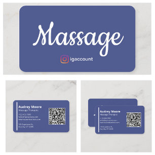 Tarjeta De Visita Plantillas de Terapeuta de Masaje QR