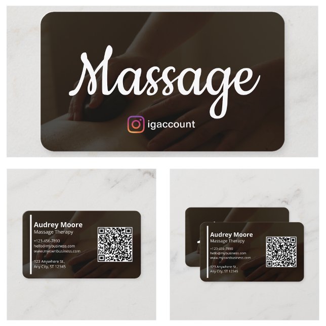 Tarjeta De Visita Plantillas de Terapia de Masaje Diseño Masaje Holí (Massage Therapy Templates Design Holistic Massage Business Card
)