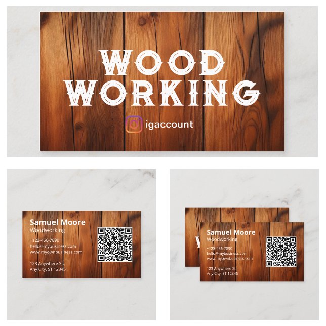 Tarjeta De Visita Plantillas de trabajo en madera profesional (Professional Woodworking Templates Business Card
)