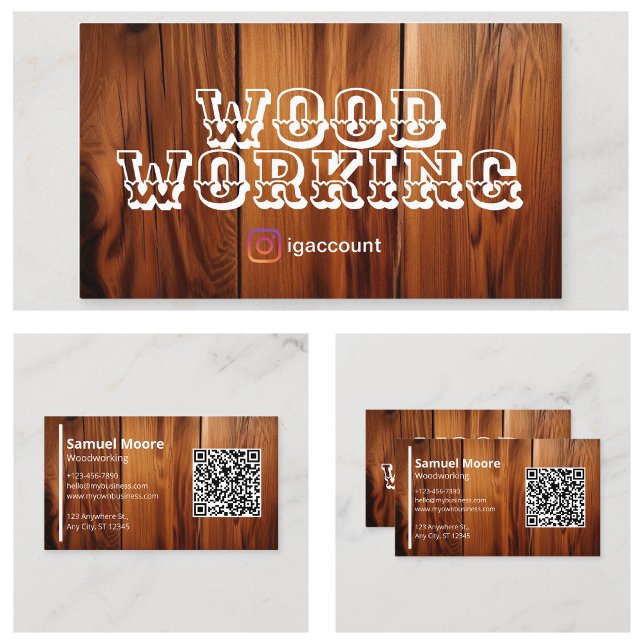 Tarjeta De Visita Plantillas de trabajo en madera profesional (Professional Woodworking Templates Business Card
)